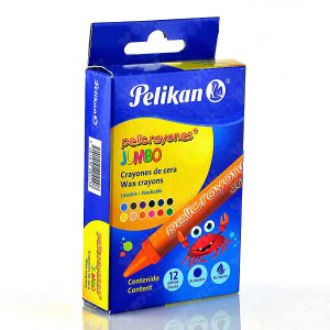 CAJA DE PELICRAYONES JUMBO REDONDOS C12PZAS PELIKAN