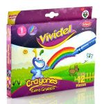 CAJA DE CRAYONES EXTRAGRUESO REDONDOS C12PZAS VIVIDEL VINCI