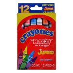CAJA DE CRAYONES JUMBO 12PZAS CY005 BACO
