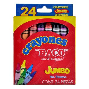 CAJA DE CRAYONES JUMBO REDONDOS C 24PZAS CY006 BACO
