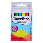 CRAYON ESCOLAR JUMBO CON 6PZAS NEON MOD.6JN BARRILITO  (C047)