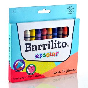 CRAYON JUMBO ESCOLAR C12PZAS 12J BARRILITO (B047)