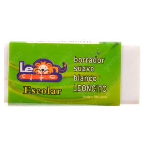 BORRADOR ESCOLAR SUAVE BLANCO LEONCITO