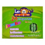 CAJA DE CRAYONES JUMBO REDONDOS C24PZAS LEONCITO